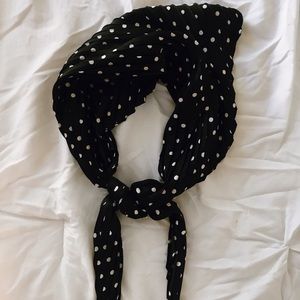 Zara pleated polka dot scarf